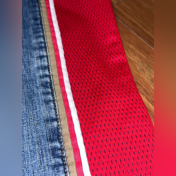 NWT Deadstock Y2K Pepe Red Jersey Embroidered Street Jeans Denim Pants Size 29 - Picture 8 of 13